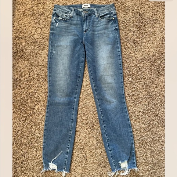 Paige Verdugo Distressed Ankle Skinny Jeans 29 EUC - Picture 2 of 5